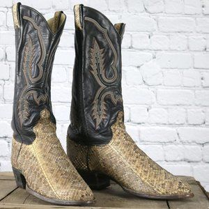 Vintage Used Larry Mahan Rattlesnake Boots 10.5